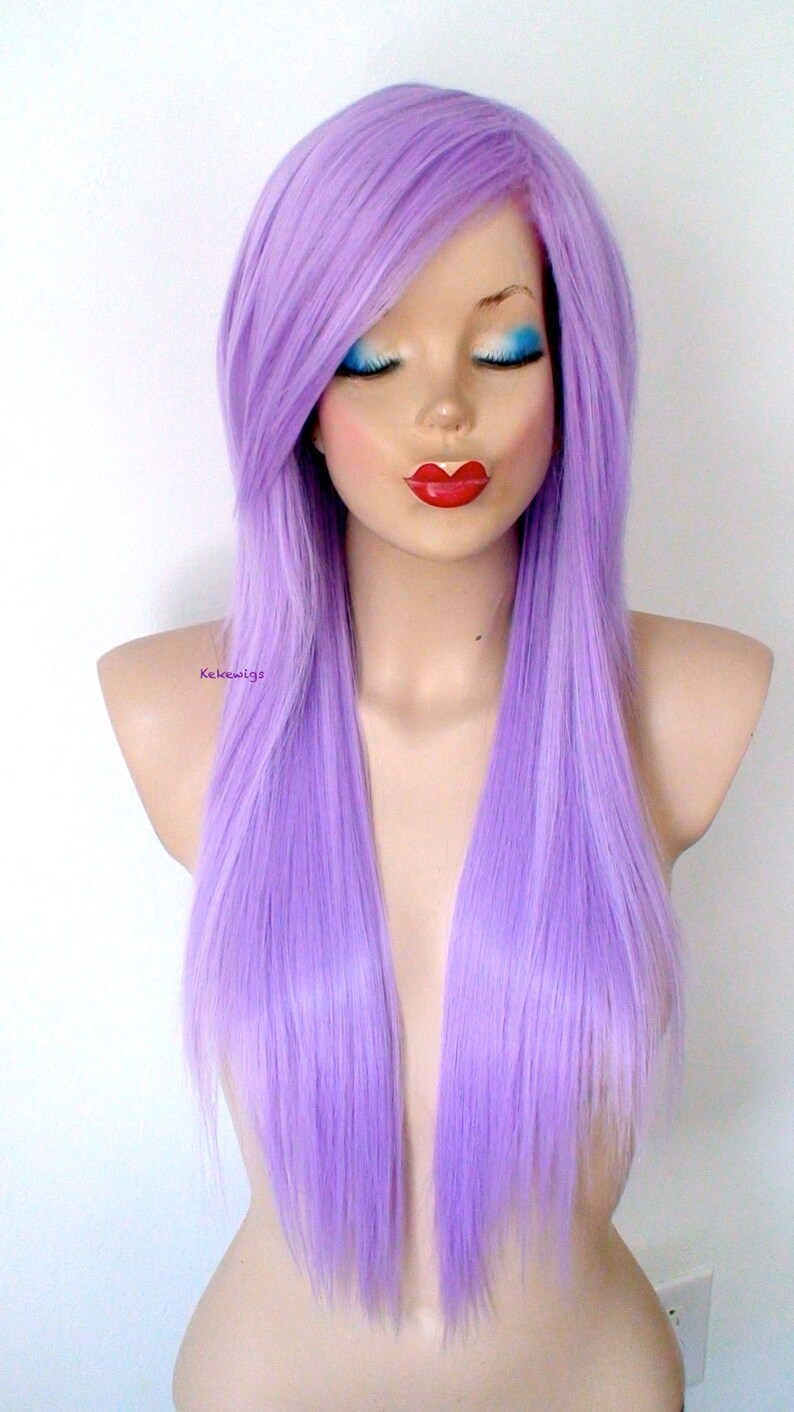 Pastel wig. Lavender wig. Scene wig. Pastel lavender Long Etsy