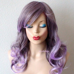 Lavendel Ombre Wavy Perücke: 20 &quot;Kunsthaar mit Side Pony