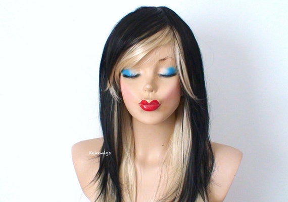 Black/blonde Ombre Wig. 26 Straight Layered Hair Wig. - Etsy Australia