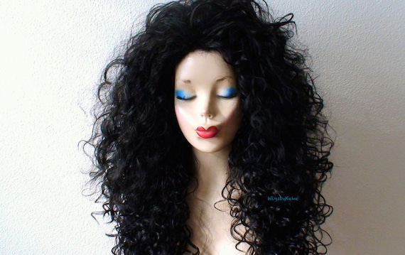 long black wig curly