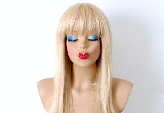 blonde wig long bangs