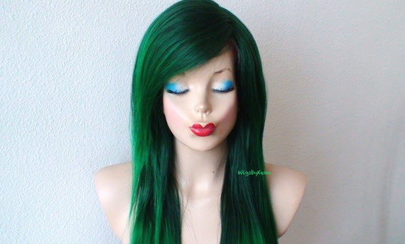 Irish Green Wig Ombre Wig Scene Wig Long Straight Green Etsy