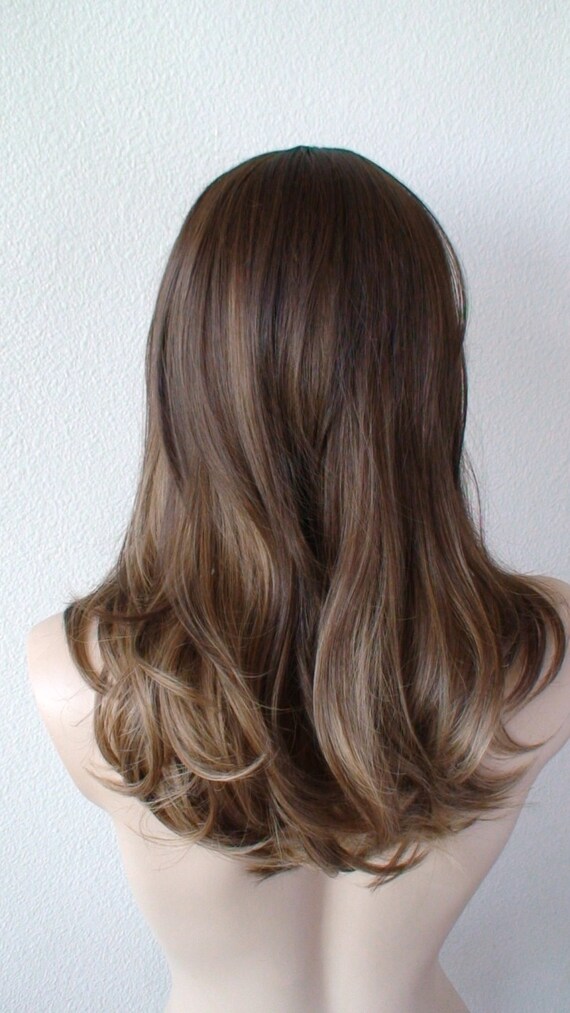 Brown Ombre Wig Medium Length Ombre Curly Hair Wig Custom Wig Everyday Wig Costume Wig