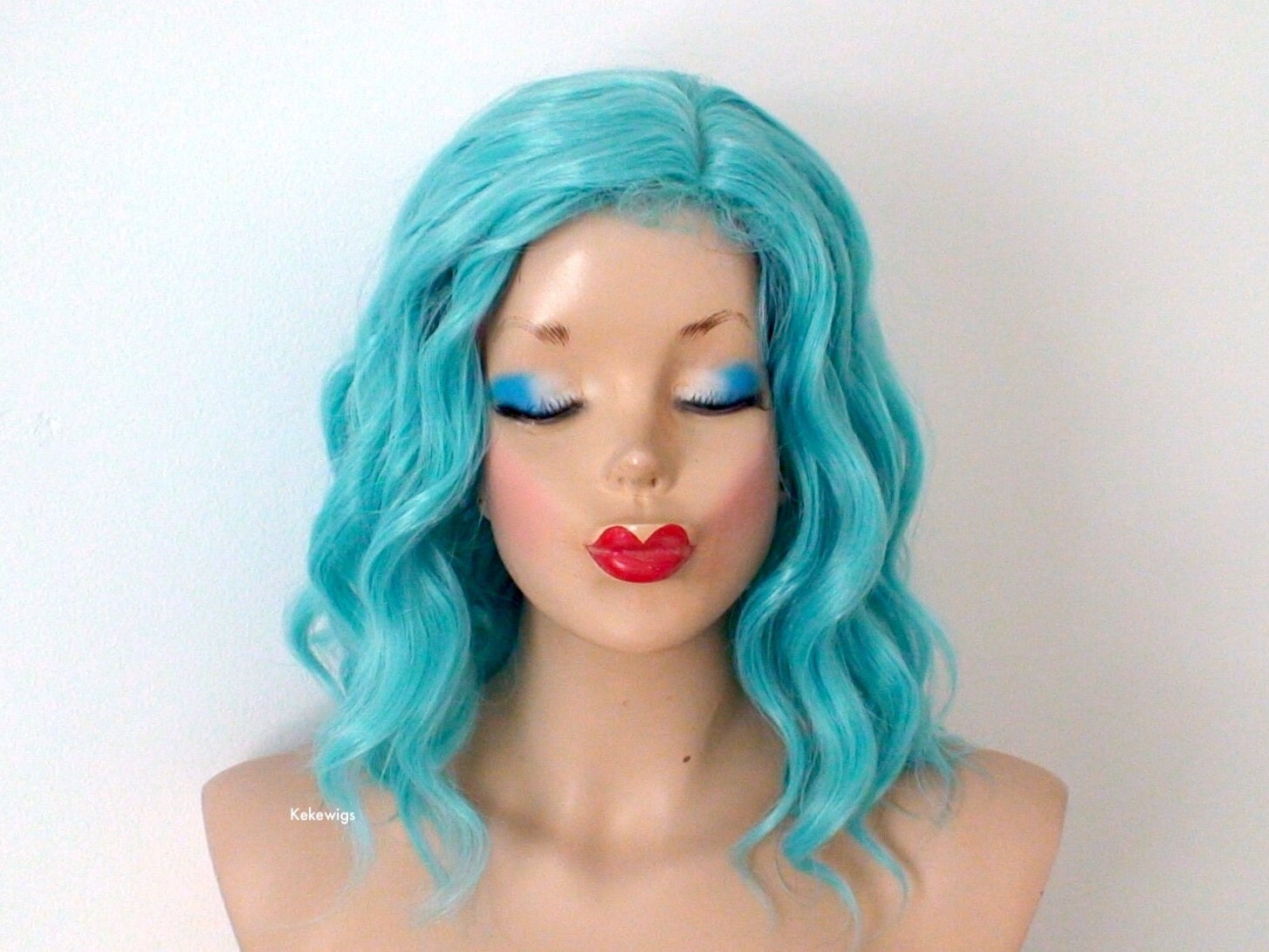 Perruque bleu turquoise sale