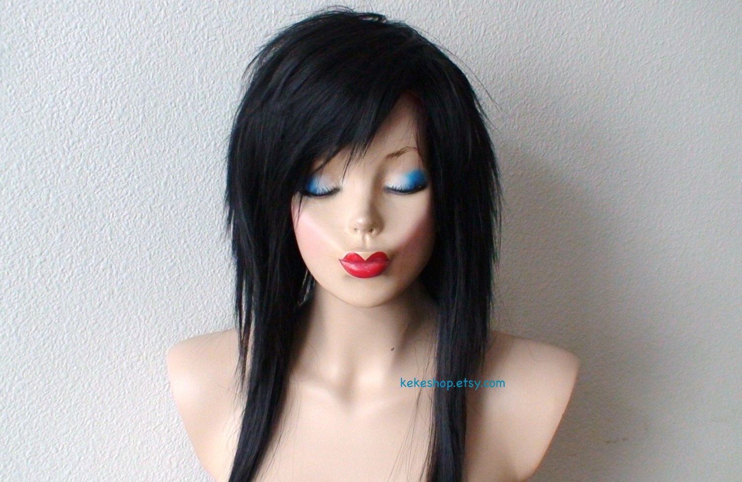 Emo Wig Scene Wig Black Emo Hairstyle Wig Gothic Wig Etsy
