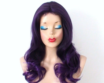 Deep Purple/Purple Ombre wig. 20" Wavy hair wig. Heat friendly synthetic hair wig.