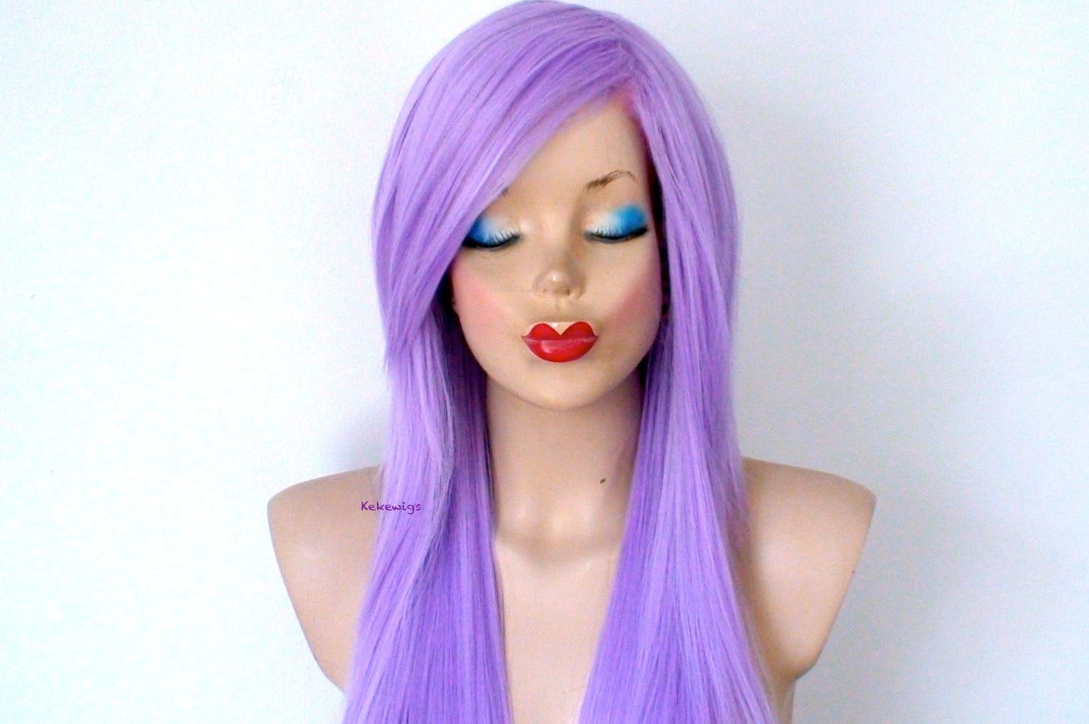Pastel wig. Lavender wig. Scene wig. Pastel lavender Long Etsy