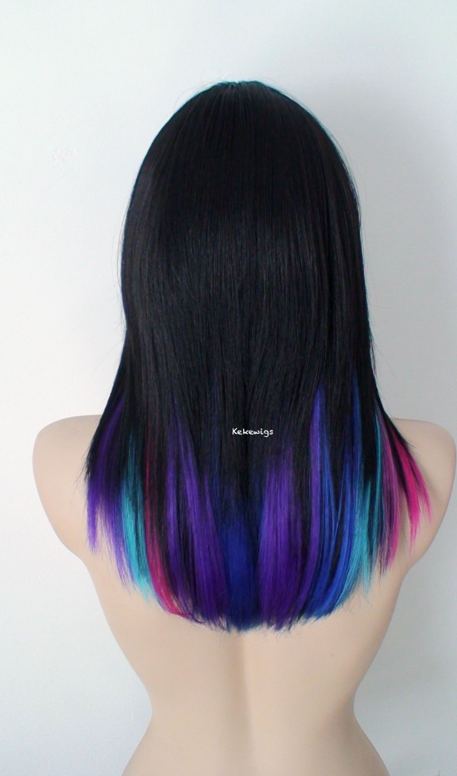 Galaxy Ombre Wig. Black/ Pink Purple Blue Ombre Wig. Straight Etsy