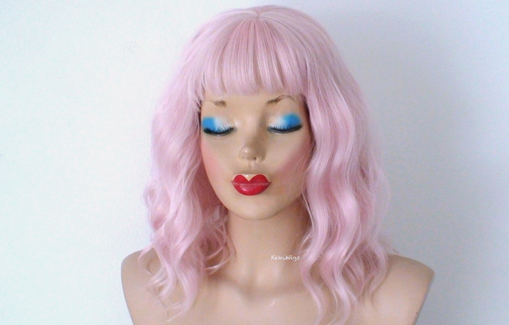 pink wig bangs