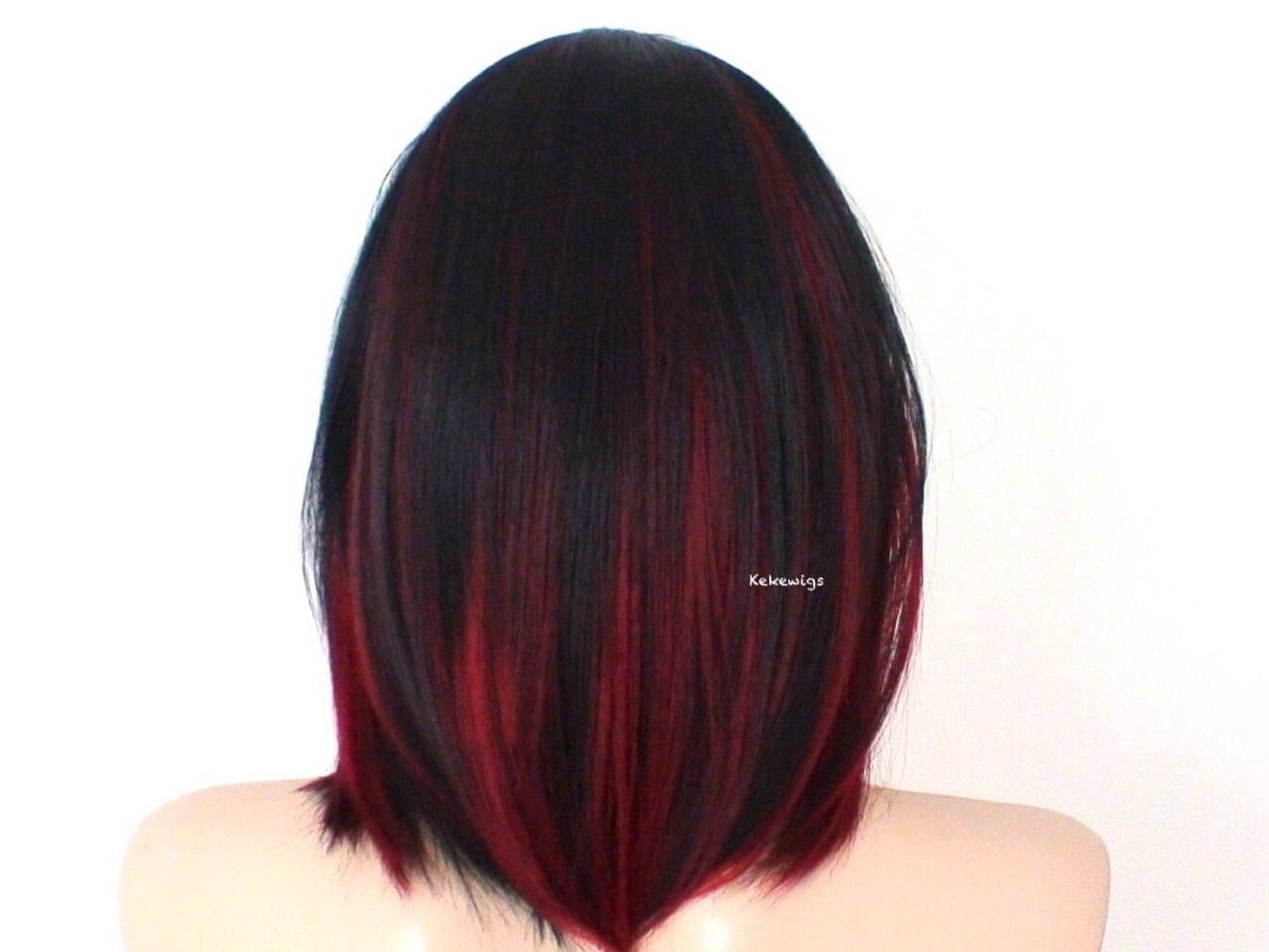 Black Red Ombre Wig: 16 display picture 1
