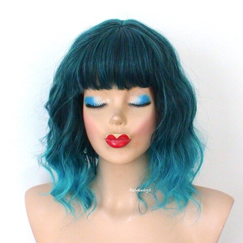 blue everyday wig