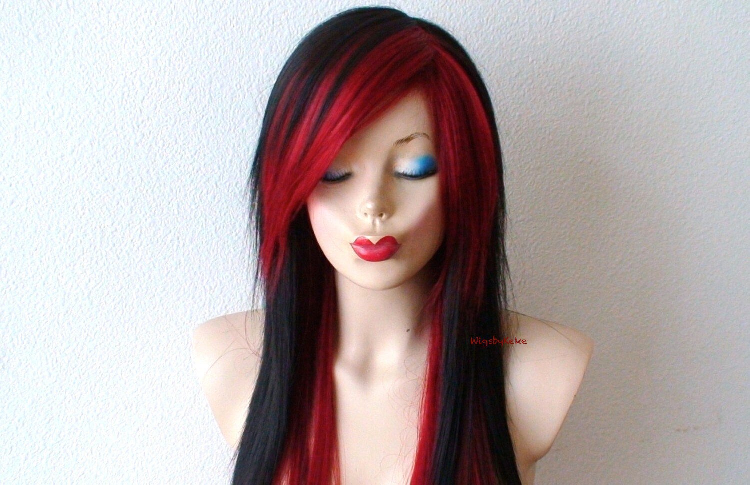 Black Wine Red Scene Wig Emo Wig Scene Hair Emo Hair Long Etsy