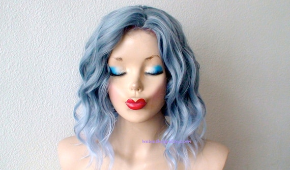 Blue Ombre Curly Wig - wide 2