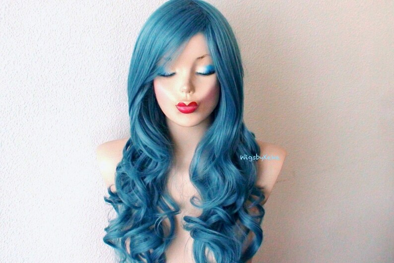 Dark Teal Blue wig. 26 Dark Teal Blue wig. 26