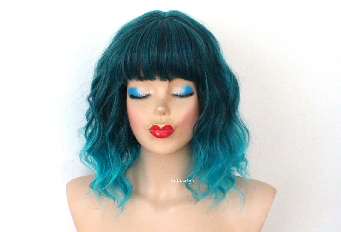 Blue Ombre Lace Front Wig - wide 3