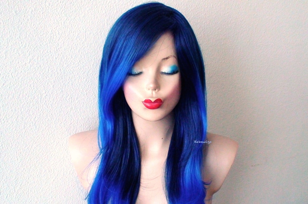 Blue Ombre Full Lace Wig - wide 2