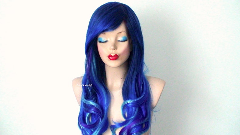 Blue Ombre Full Lace Wig - wide 7