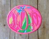 Lilly Pulitzer fabric monogram PATCH / so appealing fabric