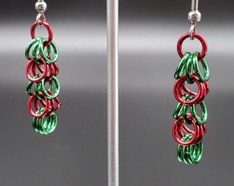 Christmas earrings, Red and Green Earrings