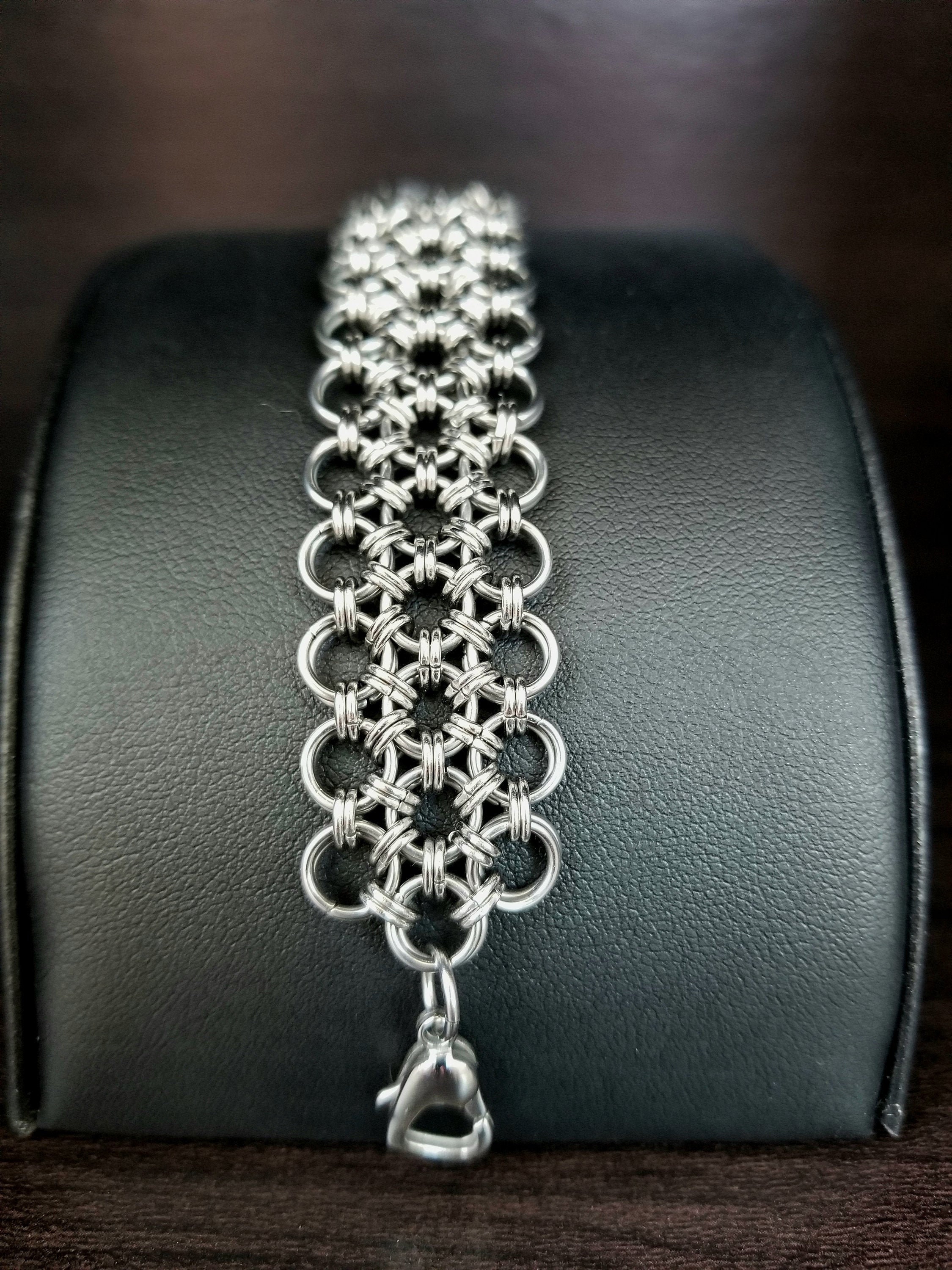 Chain Maille Bracelet Japanese Lace Chainmaille 12 in 1 Bracelet in Stainless Steel Etsy UK