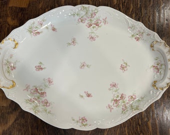 Vintage Theodore Haviland Limoges 20.5"  Huge Floral Platter