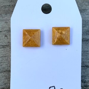 Gold Pyramid Stud Earrings