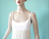 1960s White Fringe Shimmy Dress