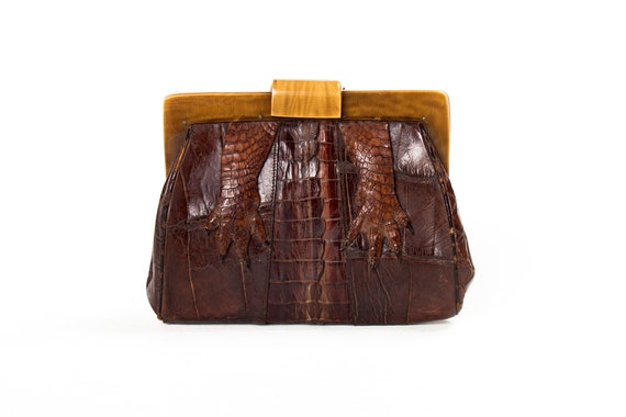 1930s NRA Alligator Clutch with Lacquered Plastic
