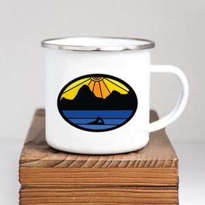 Wild Swimming Enamel Mug: Lake District Gift