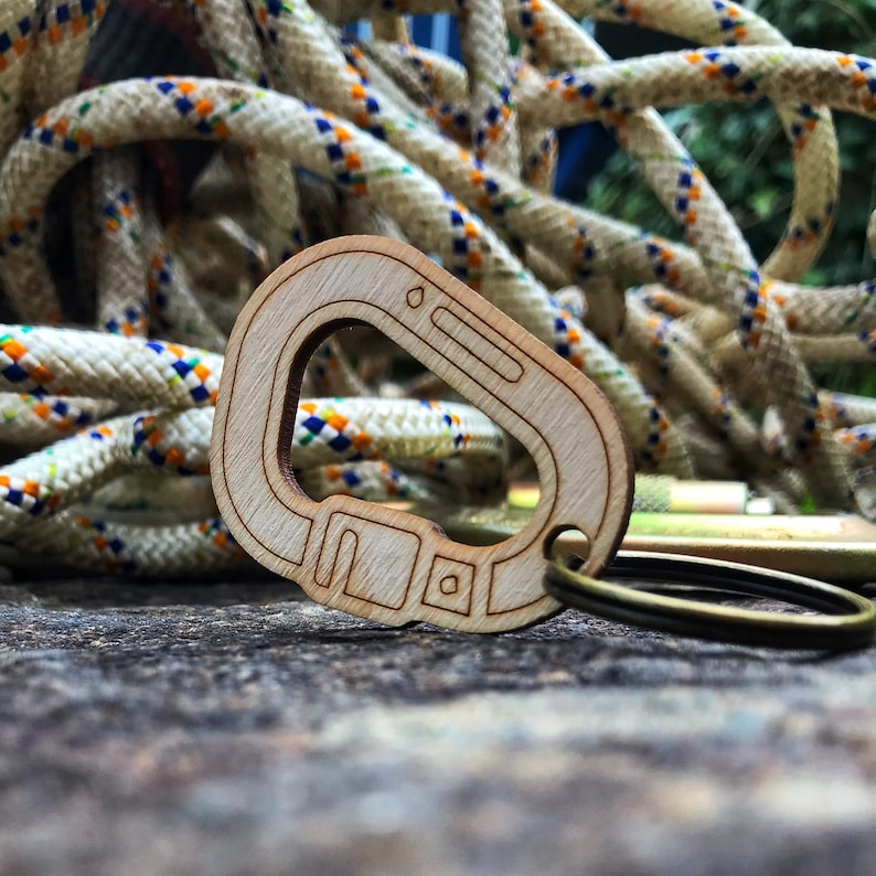 Wooden Climbing Carabiner Keyring Climbing Shoe Keychain Etsy Canada