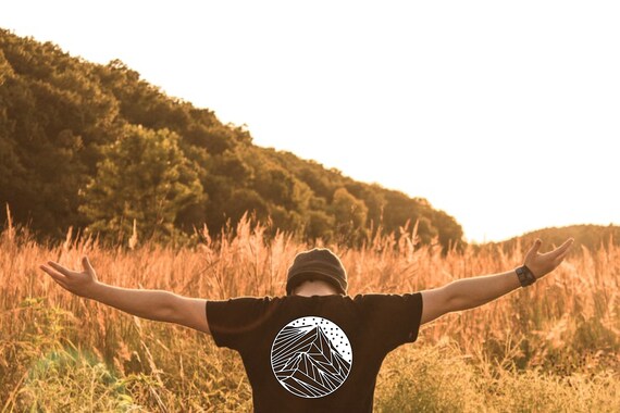 Unisex Lake District Tee, Helvellyn Mountain Range Graphic Tshirt. Illustrated Tshirt.