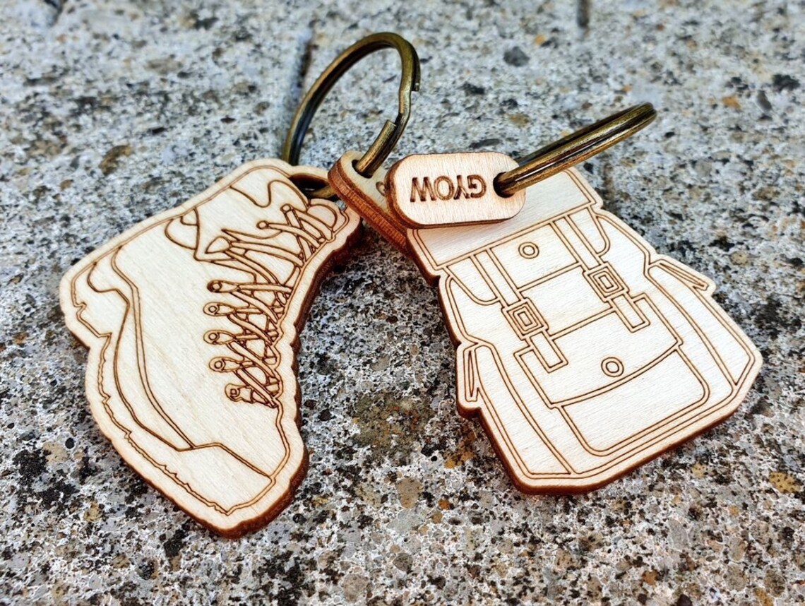 Wooden Hiking Boot Keyring. Sustainable Keyfob. House and Car Etsy