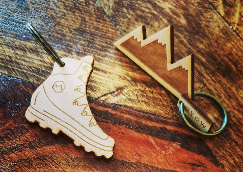 Wooden Hiking Boot Keyring. Sustainable Keyfob. House and Car Etsy