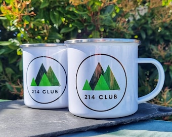 Wainwrights 214 Club Enamel Mug: Lake District Hiking Gift