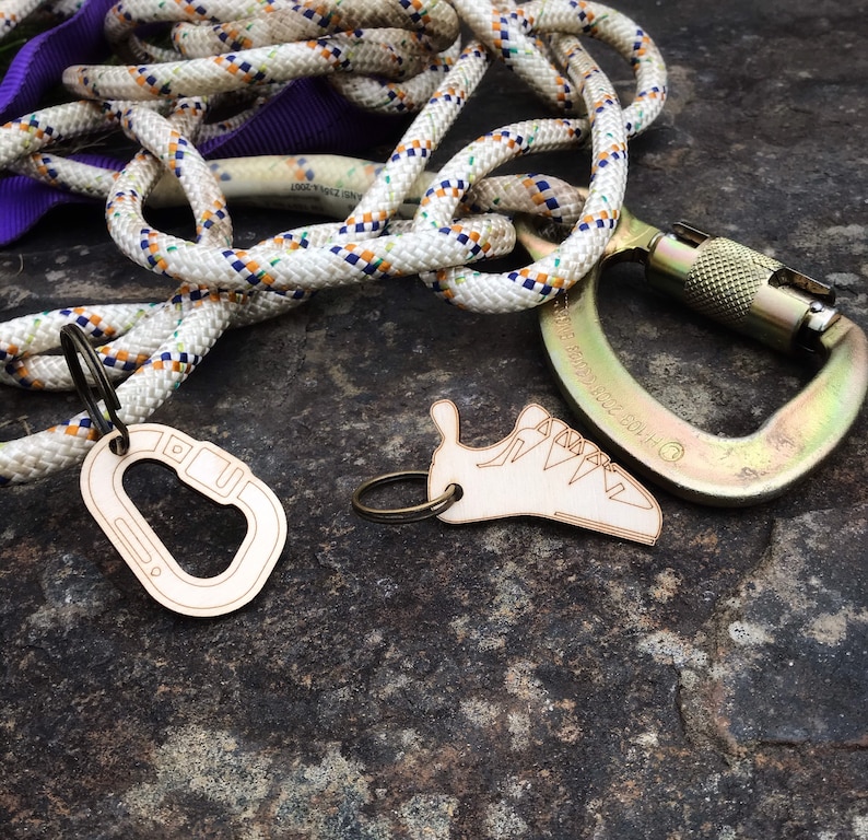 Climbing Carabiner Keyring Climbing Shoe Keychain Rock Etsy