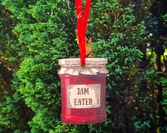Jam Eater Wooden Decoration. West Cumbria Novelty Bauble. Cumbrian Foods. Novelty Gift. West Cumbria Gift, Lake District Gift.