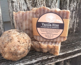 VANILLA BLISS-Sweet and Satisfyingly Smooth Soap-Natural Kosher Vanilla Bean Powder Swirls-