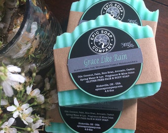 GRACE LIKE RAIN-Soap-Vegan-Gluten Free-Fresh Cologne-Spa-Missionary Benefit