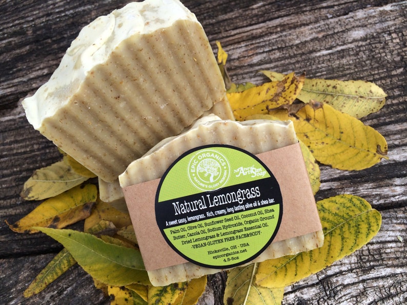 NATURAL Lemongrasssoapvegangluten Freelemongrass Essential Etsy