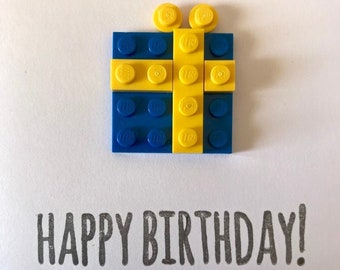 lego birthday card etsy