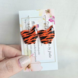 WHO DEY Cincinnati Bengals Inspired Polymer Clay Earrings, handmade and nickel free!