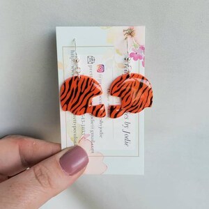 WHO DEY Cincinnati Bengals Inspired Polymer Clay Earrings, handmade and nickel free!