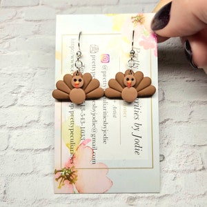 Thanksgiving Turkey Polymer Clay Earrings, handmade and nickel free!