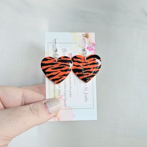 WHO DEY Cincinnati Bengals Inspired Polymer Clay Earrings, handmade and nickel free!
