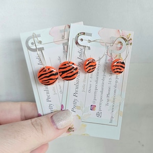 WHO DEY Cincinnati Bengals Inspired Polymer Clay Earrings, handmade and nickel free!