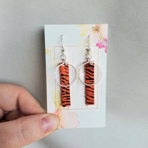 WHO DEY Cincinnati Bengals Inspired Polymer Clay Earrings, handmade and nickel free!