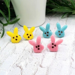 Easter Peeps Stud Earrings, choose your color!  Clip-on, pierced, or custom back options!