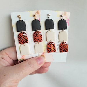 WHO DEY Cincinnati Bengals Inspired Polymer Clay Earrings, handmade and nickel free!