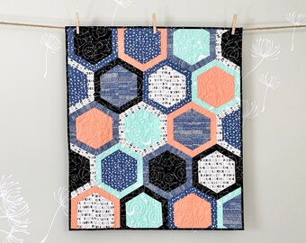 Stargazer Hexies snuggler size quilt