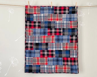 Little Patriot snuggler lovey quilt in Mammoth flannels